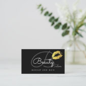 Make-up Lips Salon-Card . Schoonheidssalon Monogra Visitekaartje (Staand voorkant)