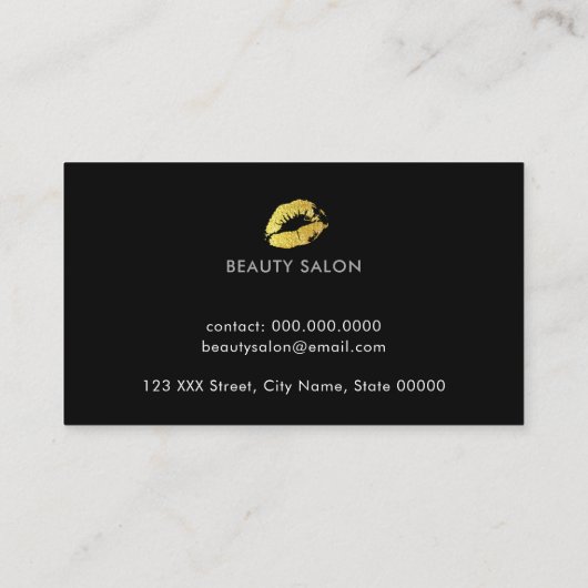 Make-up Lips Salon-Card . Schoonheidssalon Monogra Visitekaartje (Achterkant)