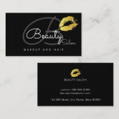 Make-up Lips Salon-Card . Schoonheidssalon Monogra Visitekaartje (Voorkant / Achterkant)