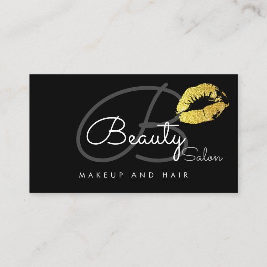 Make-up Lips Salon-Card . Schoonheidssalon Monogra Visitekaartje (Voorkant)
