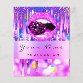 Make-up Logo Lip Holografische Drip Bes QRCODE LOG Flyer