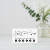 Make-up loyaliteitskaart knipoog wimpers wimper ex visitekaartje (Staand voorkant)
