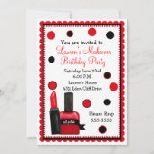 make-up make over Birthday-uitnodigingen Kaart (Voorkant)