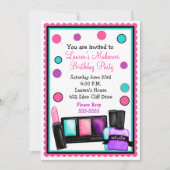 make-up make over Birthday-uitnodigingen Kaart (Voorkant)