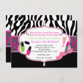 Make-up make-over Zebra verjaardagsfeestje Kaart (Voorkant / Achterkant)