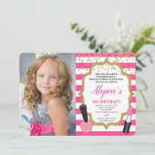 Make-up manicures spa verjaardag meisje foto kaart (Staand voorkant)