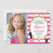 Make-up manicures spa verjaardag meisje foto kaart (Voorkant)