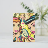  make-up meisjes strips briefkaart (Staand voorkant)
