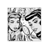 make-up meisjes strips rubberstempel (Afrduk)