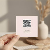Make-up Meisjesachtig Minimaal Roze QR-code Vierkante Visitekaartje