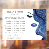 Make-up met donkerblauw glitereffect raamsticker (Vel 2)