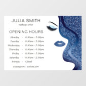 Make-up met donkerblauw glitter-effect raamsticker (Vel)