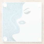 Make-up met glinsterend effect glazen onderzetter (Achterkant)