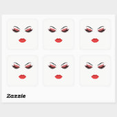 Make-up met glinsterend effect vierkante sticker (Vel)