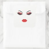 Make-up met glinsterend effect vierkante sticker (Tas)