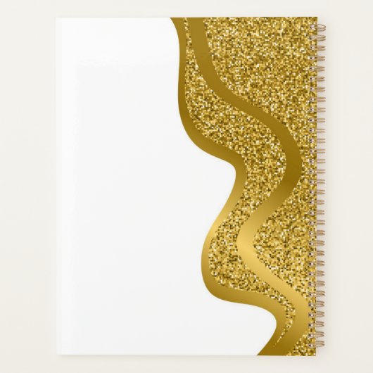 Make-up met gouden glitter effect planner (Achterkant)