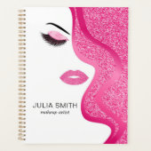 Make-up met lichtroze glitter effect planner (Voorkant)
