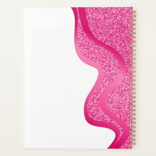 Make-up met lichtroze glitter effect planner (Achterkant)