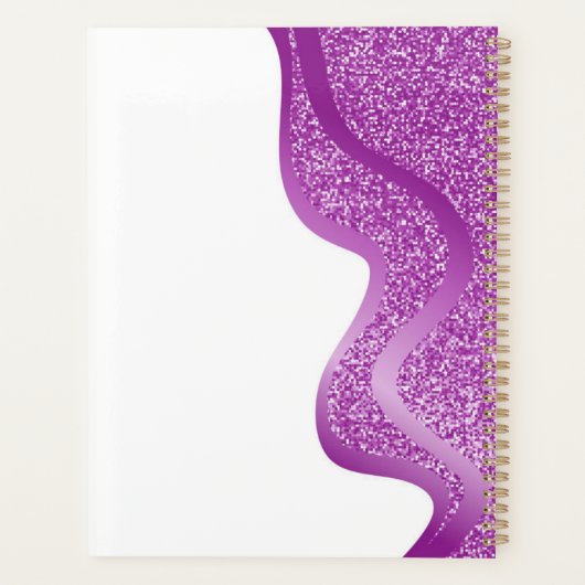 Make-up met paarse glitter effect planner (Achterkant)