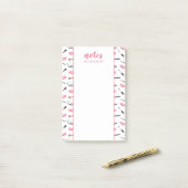 Make-up Met Roze Lippen & Aangepaste Titel En Naam Post-it® Notes (Op bureau)