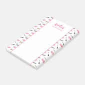 Make-up Met Roze Lippen & Aangepaste Titel En Naam Post-it® Notes (Schuin)