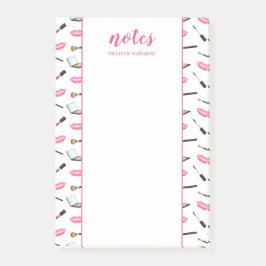 Make-up Met Roze Lippen & Aangepaste Titel En Naam Post-it® Notes