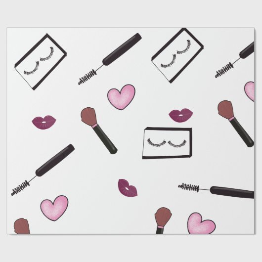 Make-up - mode illustratie cadeaupapier (Vlak)