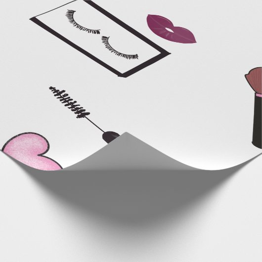 Make-up - mode illustratie cadeaupapier (Hoek)