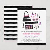 Make-up Mode Show Verjaardagsfeestuitnodigingen Kaart (Voorkant / Achterkant)