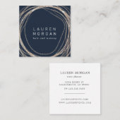 make - up modern faux gold swirl square Visitekaar Vierkante Visitekaartje (Voorkant / Achterkant)