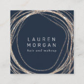 make - up modern faux gold swirl square Visitekaar Vierkante Visitekaartje (Voorkant)