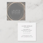 make - up modern faux gold swirl square Visitekaar Vierkante Visitekaartje (Voorkant / Achterkant)