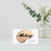 Make-up moderne typografie zwart goud visitekaartje (Staand voorkant)