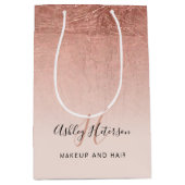 Make-up monogram blush roze rose goud folie script medium cadeauzakje (Voorkant)