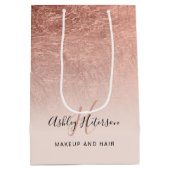 Make-up monogram blush roze rose goud folie script medium cadeauzakje (Achterkant)