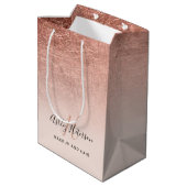 Make-up monogram blush roze rose goud folie script medium cadeauzakje (Achterkant Gekanteld)