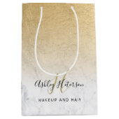 Make-up monogram marmeren chique gouden folie scri medium cadeauzakje (Voorkant)