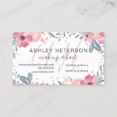Make-up monogram script voorjaar bloemige waterver visitekaartje (Achterkant)
