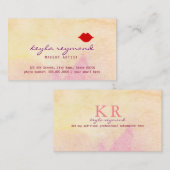 make-up mooie waterverf met rode lippen visitekaartje (Voorkant / Achterkant)