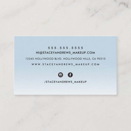 MAKE-UP OMBRE FADE schattige borstel geletterd bor Visitekaartje (Achterkant)