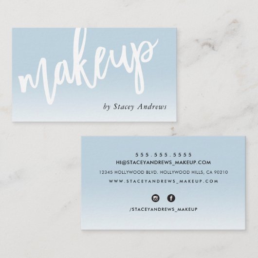 MAKE-UP OMBRE FADE schattige borstel geletterd bor Visitekaartje (Voorkant / Achterkant)