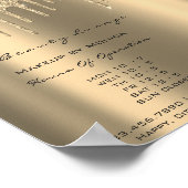 Make-up Openingsuren Goud Drips Glitter Prijzen Poster (Hoek)