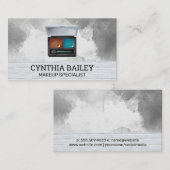 Make-up Palette en Borstel | Waterverf Witte Bakst Visitekaartje (Voorkant / Achterkant)