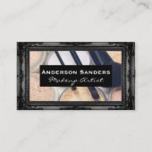Make-up Palette en Kwasten | Antieke Zwarte Rand Visitekaartje (Voorkant)