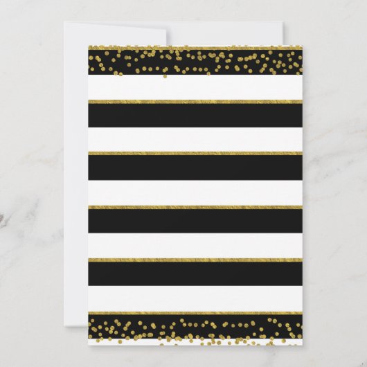 Make-up Party Gouden Confetti & Stripes Glamour Kaart (Achterkant)