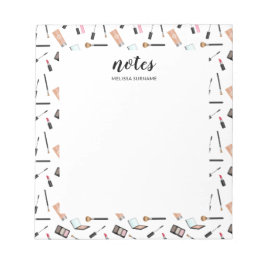 Make-up Patroon Randen Met Gepersonaliseerde Naam Notitieblok