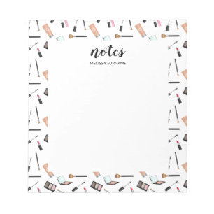 Make-up Patroon Randen Met Gepersonaliseerde Naam Notitieblok