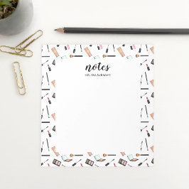 Make-up Patroon Randen Met Gepersonaliseerde Naam Notitieblok