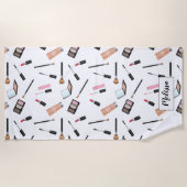 Make-up patroon spreiding met aangepaste naam strandlaken (Voorkant)