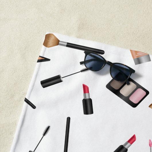 Make-up patroon spreiding met aangepaste naam strandlaken (In situ)